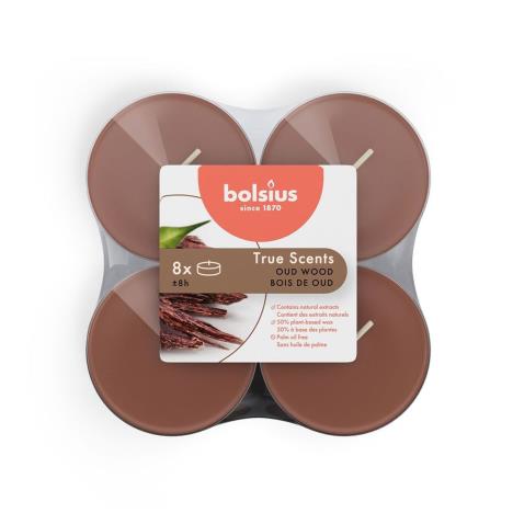 Bolsius Oud Wood 8 Hour Maxi Tealights (Pack of 8)  £3.55