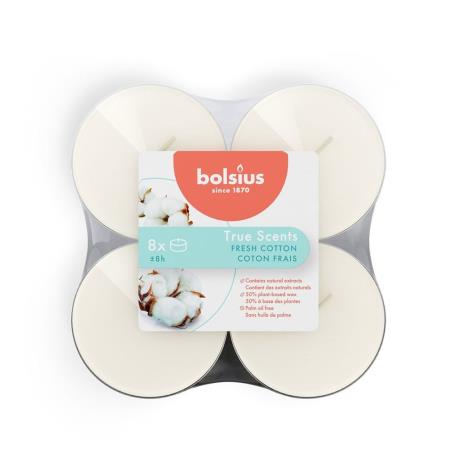 Bolsius Fresh Cotton 8 Hour Maxi Tealights (Pack of 8)  £3.55