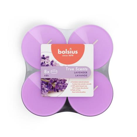 Bolsius Lavender 8 Hour Maxi Tealights (Pack of 8)  £3.55