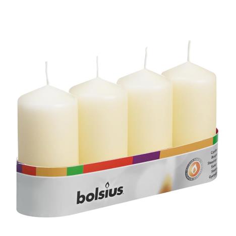 Bolsius Ivory Pillar Candles 10cm x 5cm (Pack of 4)  £6.29