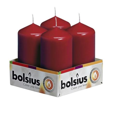 Bolsius Wine Red Pillar Candles 10cm x 5cm (Pack of 4)  £5.21