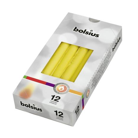 Bolsius Yellow Tapered Candle (Box of 12)  £11.24