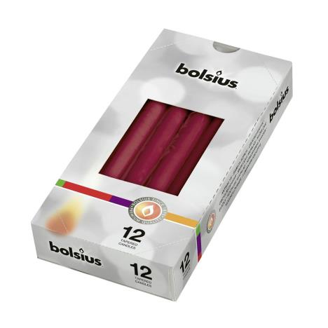 Bolsius Wine Red Tapered Candle (Pack of 12)  £11.24