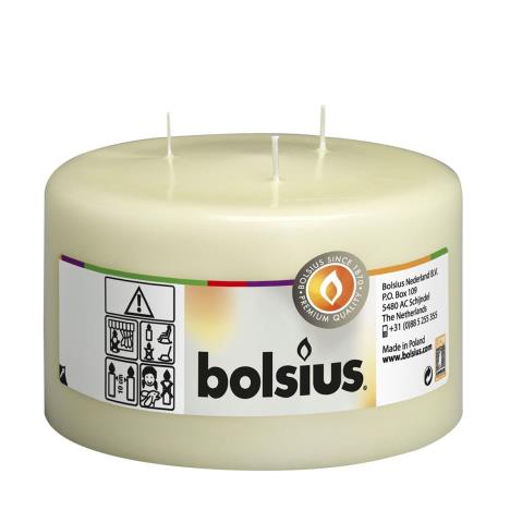 Bolsius Ivory 3 Wick Mammoth Pillar Candle 10cm x 15cm  £14.39