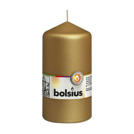 Bolsius Gold Pillar Candle 13cm x 7cm  £4.94