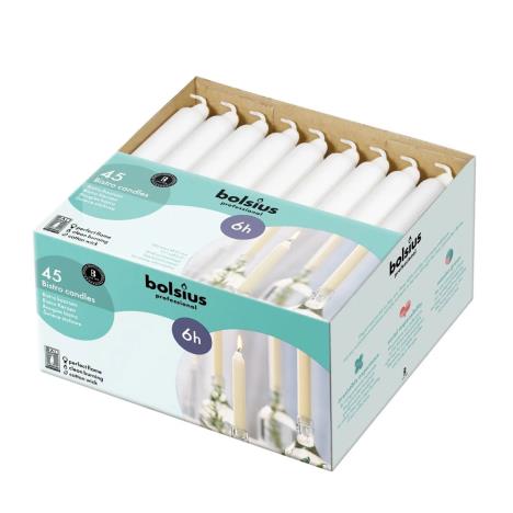 Bolsius White Professional Bistro Candles 18cm (Pack of 45)  £26.99