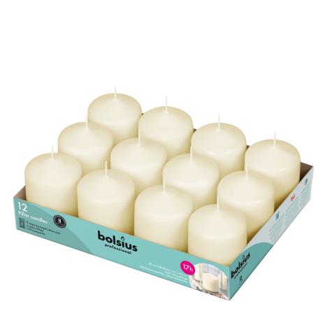 Bolsius Ivory Professional Pillar Candle  8cm x 6cm (Pack of 12)  £16.64