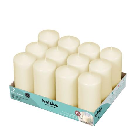 Bolsius Ivory Professional Pillar Candle 12cm x 6cm (Pack of 12)  £23.39