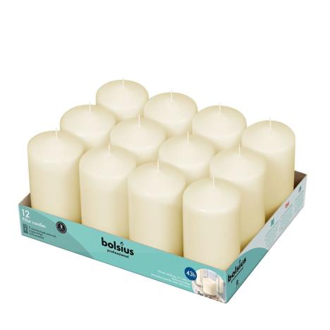 Bolsius Ivory Professional Pillar Candle 13cm x 7cm (Pack of 12)  £38.69