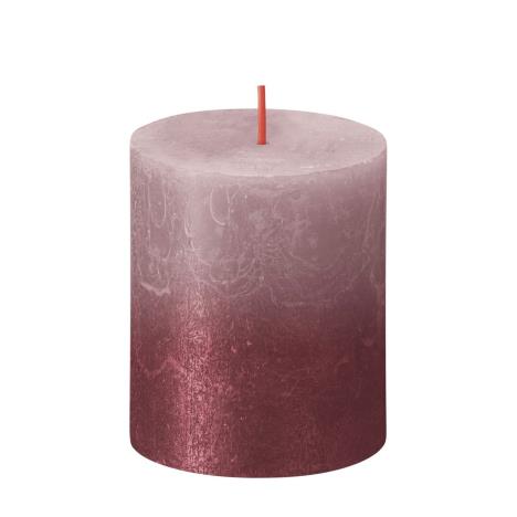 Bolsius Faded Rose Red Rustic Metallic Pillar Candle 8cm x 7cm  £4.73