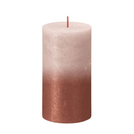 Bolsius Faded Misty Pink Amber Rustic Metallic Pillar Candle 13cm x 7cm  £6.22