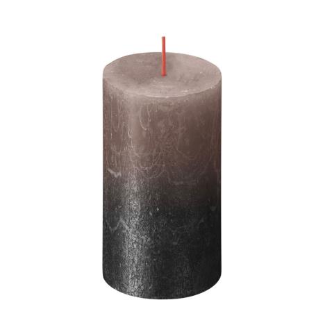 Bolsius Faded Caramel Anthracite Rustic Metallic Pillar Candle 13cm x 7cm  £6.74