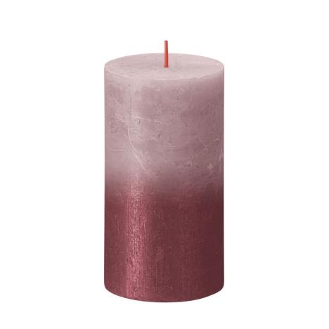 Bolsius Faded Rose Red Rustic Metallic Pillar Candle 13cm x 7cm  £6.74