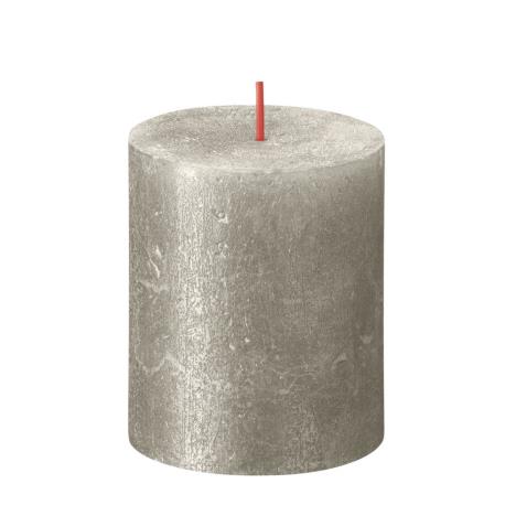 Bolsius Champagne Rustic Shimmer Metallic Pillar Candle 8cm x 7cm  £5.39