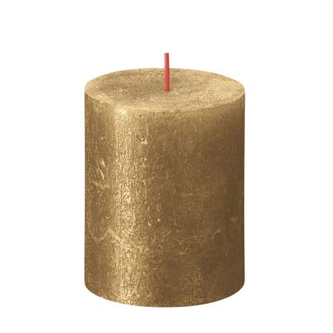 Bolsius Gold Rustic Shimmer Metallic Pillar Candle 8cm x 7cm  £5.39