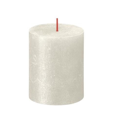 Bolsius Ivory Rustic Shimmer Metallic Pillar Candle 8cm x 7cm  £5.39