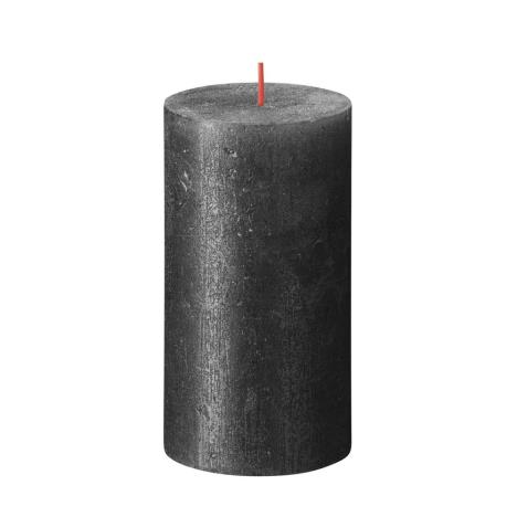 Bolsius Anthracite Rustic Shimmer Metallic Pillar Candle 13cm x 7cm  £5.84