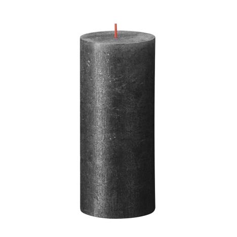 Bolsius Anthracite Rustic Shimmer Metallic Pillar Candle 19cm x 7cm  £8.99