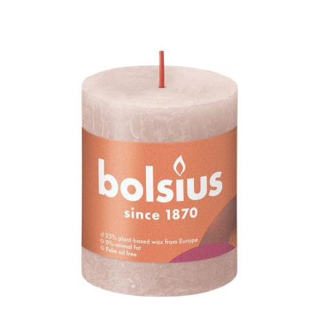 Bolsius Misty Pink Rustic Shine Pillar Candle 8cm x 7cm  £3.59
