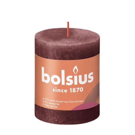 Bolsius Velvet Red Rustic Shine Pillar Candle 8cm x 7cm  £4.04