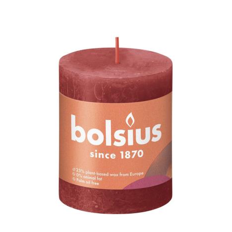 Bolsius Delicate Red Rustic Shine Pillar Candle 8cm x 7cm  £3.59