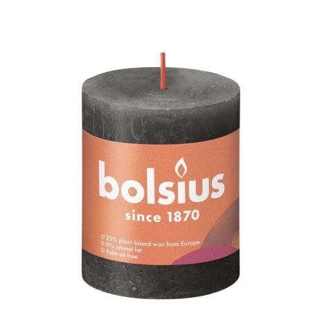 Bolsius Stormy Grey Rustic Shine Pillar Candle 8cm x 7cm  £4.04