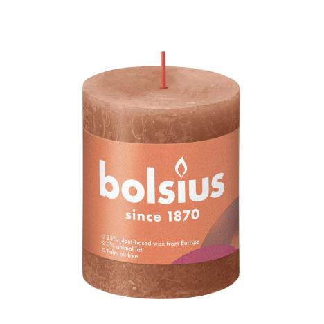 Bolsius Rusty Pink Rustic Shine Pillar Candle 8cm x 7cm  £3.59