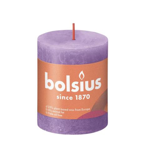 Bolsius Vibrant Violet Rustic Shine Pillar Candle 8cm x 7cm  £4.04