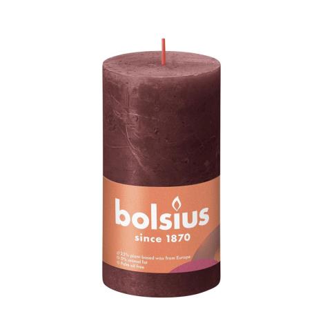 Bolsius Velvet Red Rustic Shine Pillar Candle 13cm x 7cm  £6.29