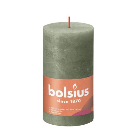 Bolsius Fresh Olive Rustic Shine Pillar Candle 13cm x 7cm  £6.29