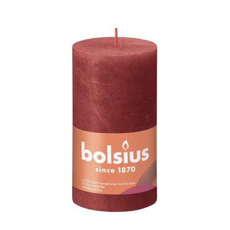 Bolsius Delicate Red Rustic Shine Pillar Candle 13cm x 7cm  £6.29