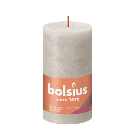 Bolsius Sandy Grey Rustic Shine Pillar Candle 13cm x 7cm  £6.29