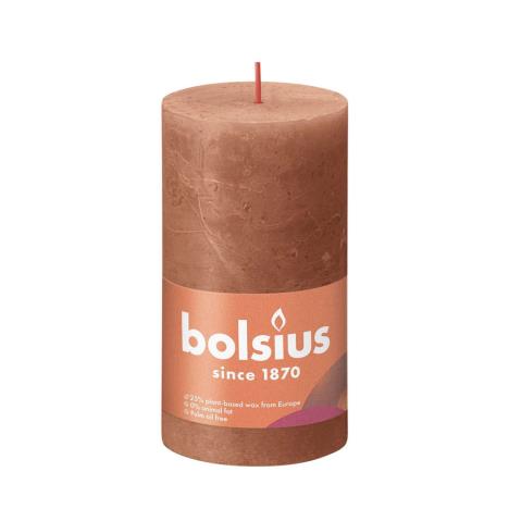 Bolsius Rusty Pink Rustic Shine Pillar Candle 13cm x 7cm  £5.39