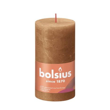 Bolsius Spice Brown Rustic Shine Pillar Candle 13cm x 7cm  £5.52