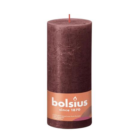 Bolsius Velvet Red Rustic Shine Pillar Candle 19cm x 7cm  £8.99