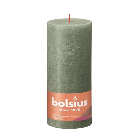 Bolsius Fresh Olive Rustic Shine Pillar Candle 19cm x 7cm  £8.99