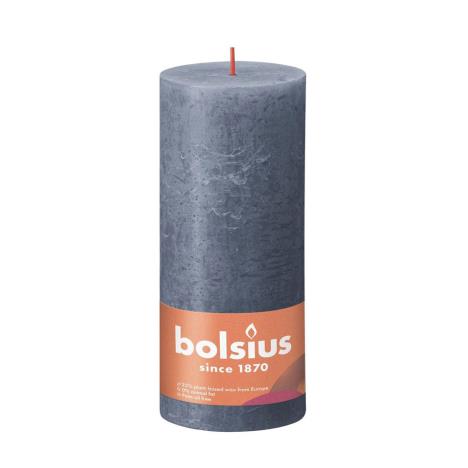 Bolsius Twilight Blue Rustic Shine Pillar Candle 19cm x 7cm  £8.99