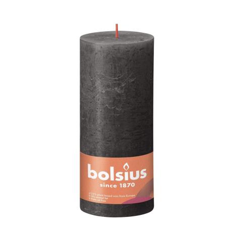 Bolsius Stormy Grey Rustic Shine Pillar Candle 19cm x 7cm  £8.99