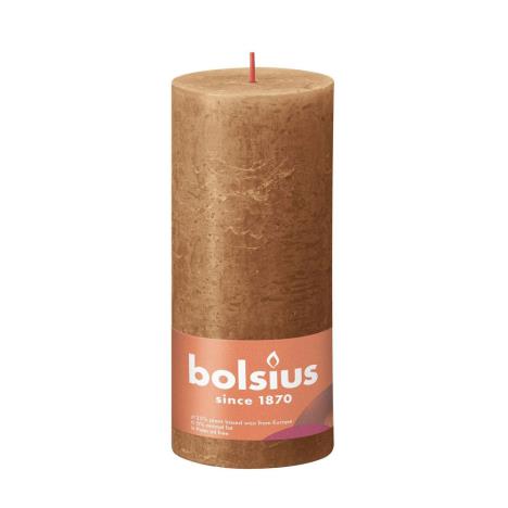 Bolsius Spice Brown Rustic Shine Pillar Candle 19cm x 7cm  £8.99