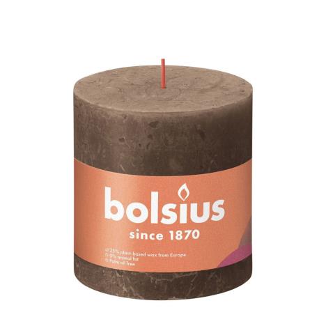 Bolsius Suede Brown Rustic Shine Pillar Candle 10cm x 10cm  £8.54