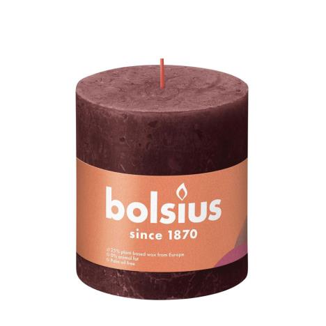 Bolsius Velvet Red Rustic Shine Pillar Candle 10cm x 10cm  £10.34