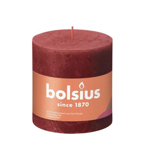 Bolsius Delicate Red Rustic Shine Pillar Candle 10cm x 10cm  £10.34