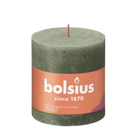 Bolsius Fresh Olive Rustic Shine Pillar Candle 10cm x 10cm  £10.34