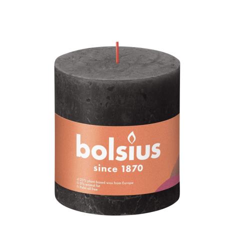 Bolsius Stormy Grey Rustic Shine Pillar Candle 10cm x 10cm  £10.34