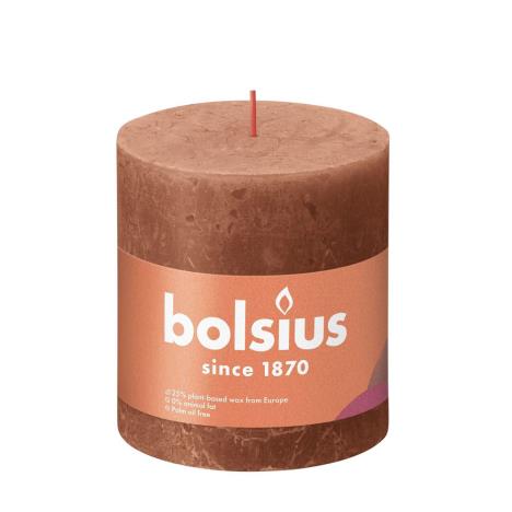 Bolsius Rusty Pink Rustic Shine Pillar Candle 10cm x 10cm  £8.54