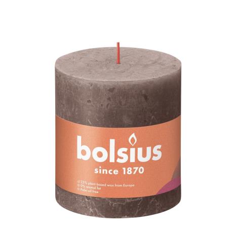 Bolsius Rustic Taupe Rustic Shine Pillar Candle 10cm x 10cm  £10.34