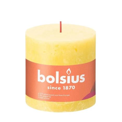 Bolsius Sunny Yellow Rustic Shine Pillar Candle 10cm x 10cm  £10.34