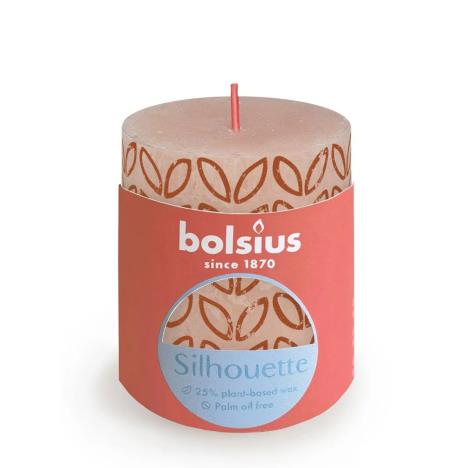 Bolsius Misty Pink Rustic Silhouette Pillar Candle  8cm x 7cm  £5.39