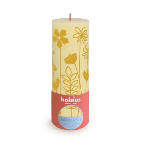 Bolsius Butter Yellow Rustic Silhouette Pillar Candle  19cm x 7cm  £9.89