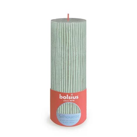 Bolsius Jade Green Rustic Silhouette Pillar Candle  19cm x 7cm  £9.89